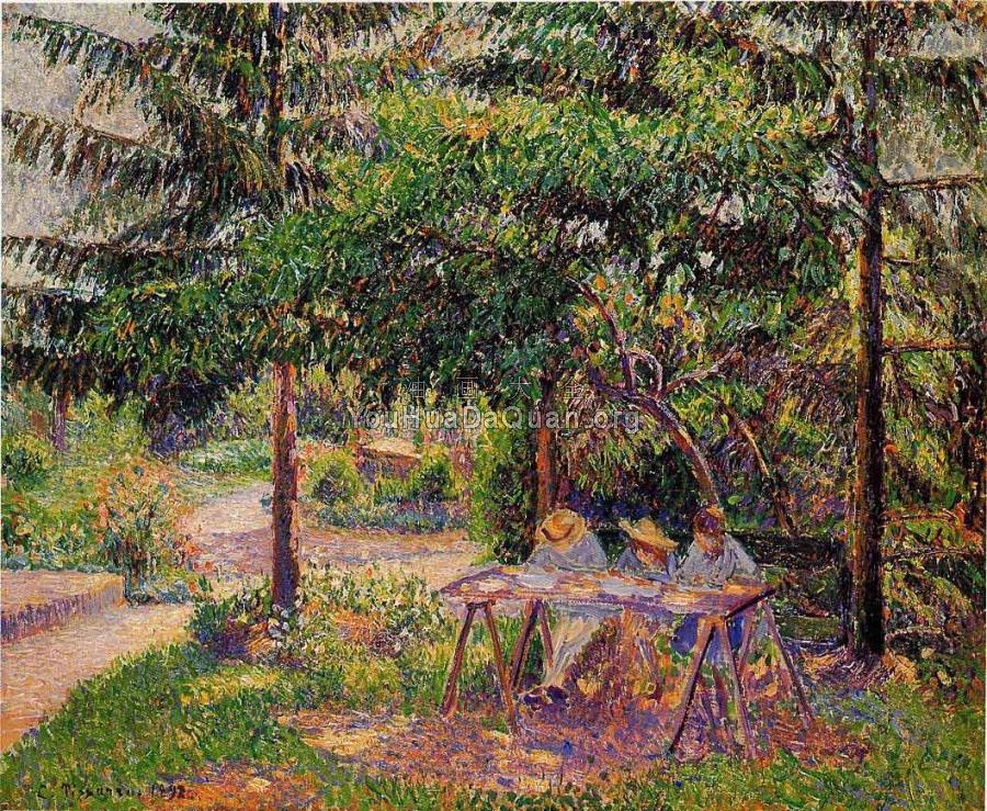 Children in a Garden at Eragny - 卡米耶·毕沙罗